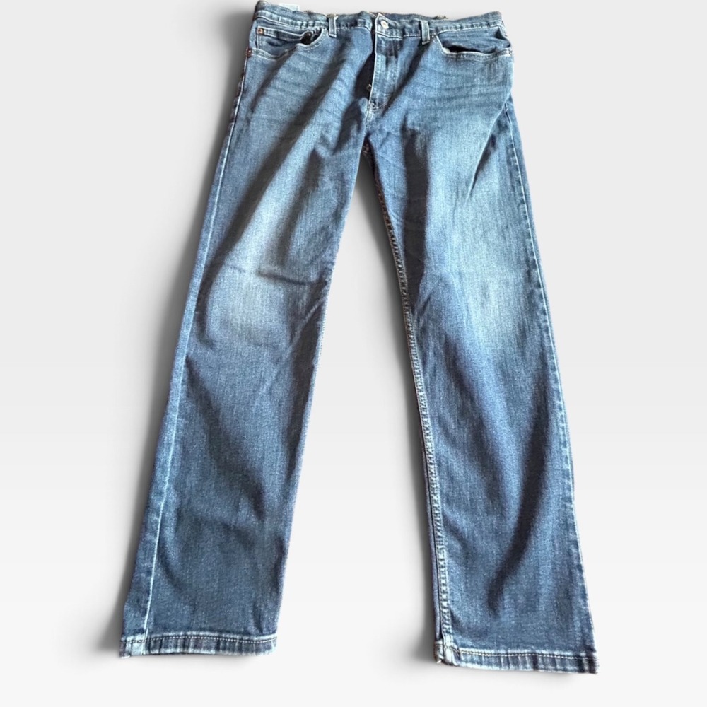 Levis 502 Regular Taper Jeans Mens 38x30 Blue WaterLess Stretch Denim